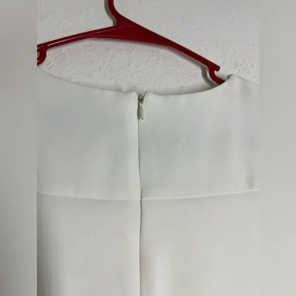 Zara White Minimalist Sleeveless Dress Size S Button-Details Shift - Picture 3 of 10